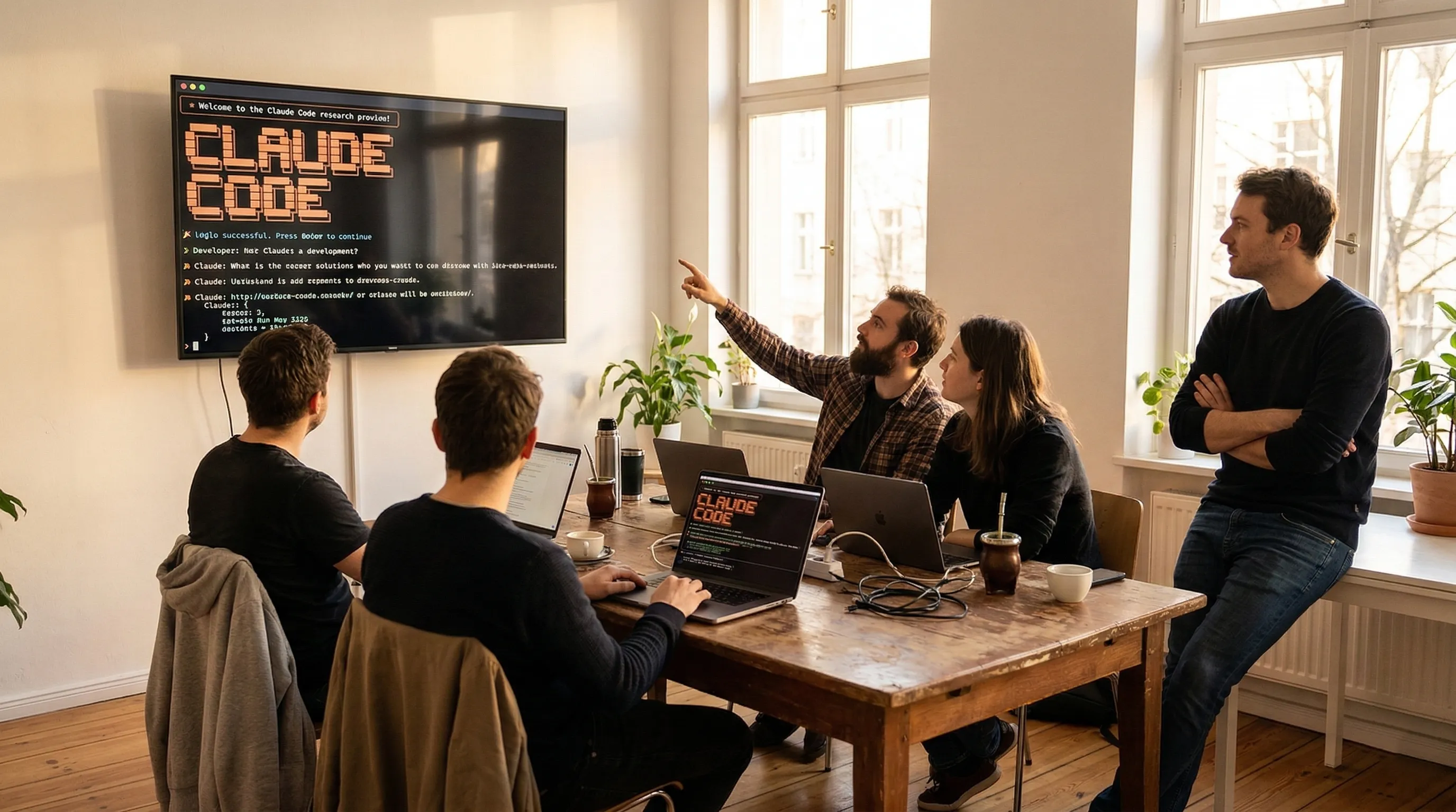 Teilnehmende arbeiten gemeinsam mit einem KI-Code-Agenten in einem Build-With-Vibe-Workshop