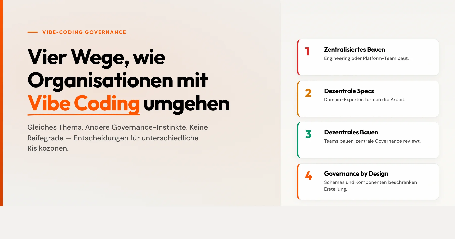 Vier Operating Models für Vibe Coding in Organisationen